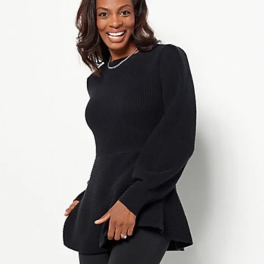 GIRL WITH CURVES Sweater Peplum Top A458127